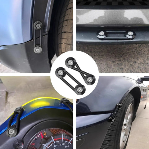 Universal Bumper Quick Release Clip Kit With Four Black Tabs And Twelve O Ring Fasteners for car bumpers installed
