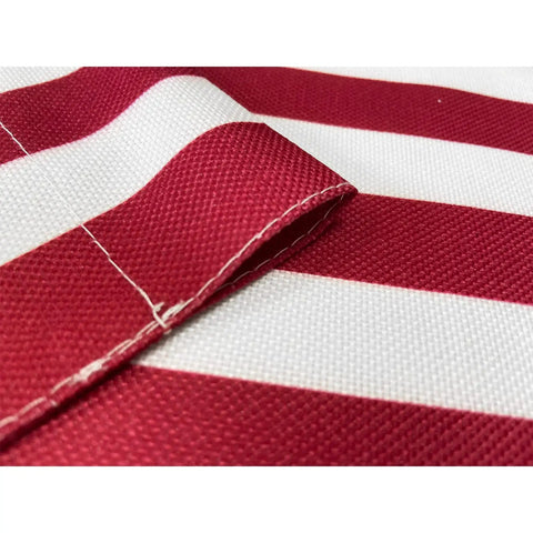Close-up of red and white stripes on the Patriotic 12x18 Inch Garden Flag For Yard Double Sided USA Flag American Pride Outdoor Decor.