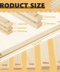 10 Piece Pottery Rolling Pin Guides Set with 5 size options in durable wood, showing width dimensions for clay and polymer projects.