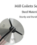 Close-up of R8 mill collet from Pro Grade Twenty Three Piece R8 Mill Collets Set With Internal Seven Sixteenths To Three Quarters Inch Range