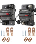 Pro Grade Manual Reset 80 Amp Dc Circuit Breaker With Quick Toggle Switch For 12 To 48 Volt Systems Dual Pack with waterproof design.