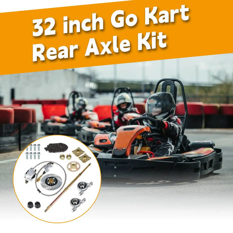 Bulletproof Rear Axle Assembly Kit For Go Kart And ATV includes components like chain and brake setup for effective upgrades.