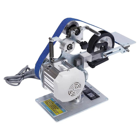 Straight Up Heavy Duty 1X30 Belt Sander Bench Grinder Featuring Brushless Motor And Stepless Speed Control showing compact belt sanding setup.