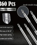 Slick Stainless Steel Watch Band Spring Bar Pins Kit With Removal Tool 360 Pieces 1.5mm Diameter showing double shoulder design pins.