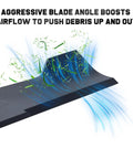 Close-up of a high-lift 16-5/8 inch mower blade showing airflow design for Husqvarna 48 inch deck zero turn riding mower Z248F YTH series.
