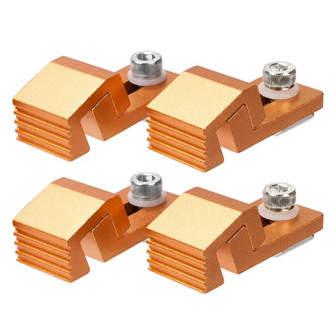 4 Pack Aluminum Tiger Claw Clamp Set With Low Profile Side Hold Downs For CNC Work Tables And T Track Systems Fits Perforated CNC Tables