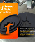 Pro Grade Zero Clearance Table Insert for Dremel 1671 Scroll Saw with fitted zero-clearance insert beside a scroll saw blade.