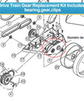 Diagram of Replacement Turbine Bearing Kit For Polaris Drive Train Gear 360 380 Pool Cleaners, Fits Vac-Sweep 360 380