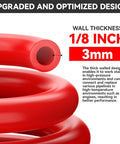 Red Silicone Vacuum Hose Kit 6 Piece Multi Size Tubing Set With One Eighth Inch To Three Eighths Inch For Auto Engine