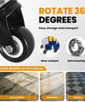 Heavy Duty Folding Welding Table And Adjustable Workbench with smooth-rolling caster for easy transport on various surfaces.