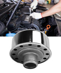 Round Valve Cover Breather Kit For SBC BBC SBF V8 Engines, Push In Breather, shown during vehicle installation and close-up
