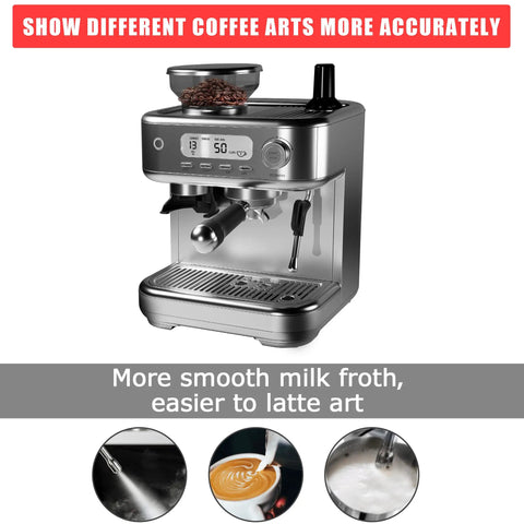 Grind To Order Freshness With This All In One Espresso Machine Packing A Built In Conical Burr Mill 15 Bar Pump Strength PID Temp Control And Fast Milk Frothing For Killer Lattes At Home, showing milk frothing process.