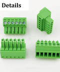 10 Pack 4 Pin 3.5mm Pitch PCB Screw Terminal Block Connectors Pluggable Quick Connector 4 Pole For 16 To 28 AWG Wires