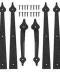 Kickass Heavy Duty Steel Hinge And Handle Kit for Garage Doors and Cabinets, black steel with screws included.