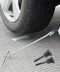 Heavy Duty Spare Tire Retention Bolt And Wheel Mounting Screw Lock Nut For Civic And HRV RV Ready Beefy Steel Construction For Safe Mount And Secure Fit, shown in use with tire