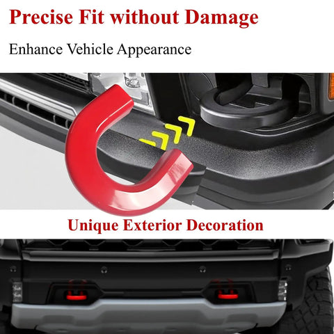 Red Front Tow Hook Covers For Silverado 1500 2007 To 2026 And GMC Sierra 1500 2007 To 2019 Front Hitch Cover installation