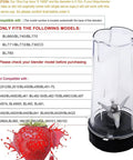 6 Fin Blender Blade Replacement With 2 Pack 16oz Single Serve Cups, Easy Snap On Fit displayed next to product instructions.