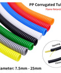 Assorted colors Spiral Wrap Cable Tube 7.5mm To 25mm 5M PP Insulated Split Wire Loom Protection Sleeve for auto wiring harness.