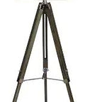 60 Inch Floor Lamp in Weathered Grey With Polished Nickel Accents, Cream Linen Designer Shade, tripod design