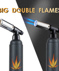 Big Double Flame Butane Torch With Adjustable Regulator Dial Refillable Industrial Blow Torch for Soldering Baking