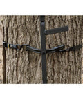 Extra Long Tree Climbing Stick Ladder For Deer Hunting Up To 25 Feet Durable Climbing Gear attached to tree trunk
