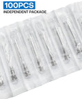 100 Pack 22G 1 Inch Disposable Luer Lock Needles With Individual Packaging for Lab Refills and Precise Liquid Transfer