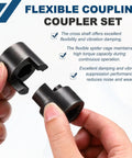 L Type Flexible Coupling Set Three Quarters To Three Quarters Inch L Jaw Shaft Connector With Rubber Spider Interchangeable For Spindle Transmissions Automation Equipment High Speed Precision Easy Installation Durable Black, black L jaw coupling in hand