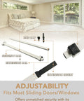 Extendable Sliding Door Security Lock Bar For Child Safety, Anti Lift Lock, adjustable 19 to 51 inches with three bars shown.
