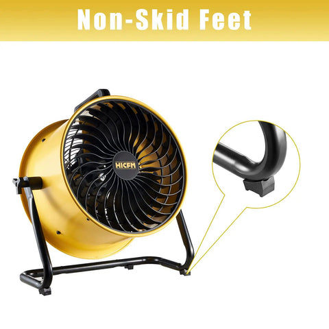 Non-skid feet illustration for High Velocity Drum Air Circulator Fan With 2800 CFM Turbo Power For Big Spaces.
