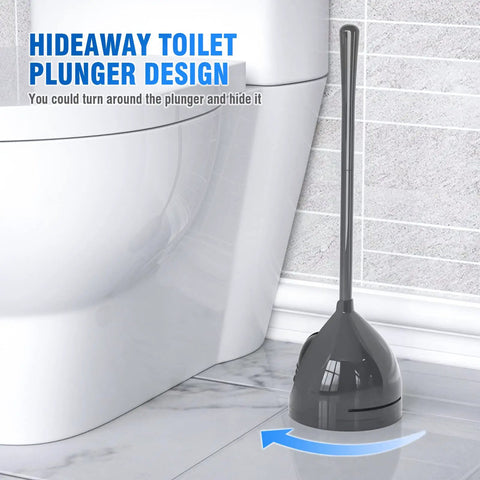 Toilet Plunger With Holder All Angle Design Built Tough For Bathroom Universal 4 Tier Rubber Suction Cup Fits Most Toilet Drains Up To 5.5 Inches Black next to toilet