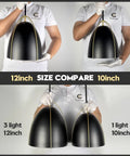 Black Dome Pendant Light For Kitchen Island, 10 Inch Dope Modern Black And Gold Ceiling Fixture E26 Socket size comparison
