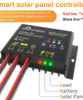 Off Grid Ready 10A Solar Charge Controller For 12V And 24V Systems, IP67 Waterproof PWM Battery Regulator With LED Display