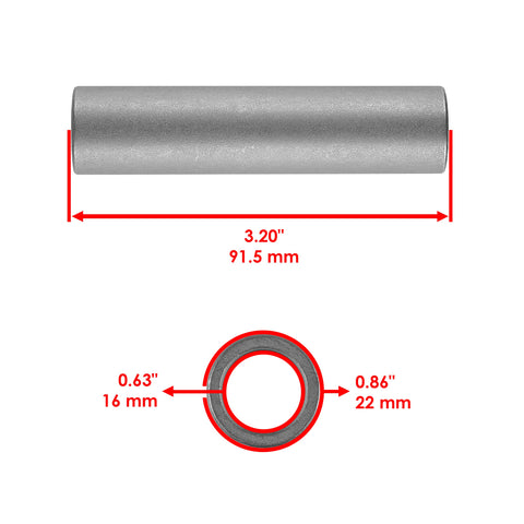 Metal pivot shaft dimensions for Rear Swing Arm Bushing Kit For Yamaha Blaster YFS200 1988 2006 with Pivot Shafts Solid Bushings