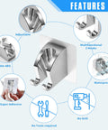 Heavy Duty Chrome Handheld Shower Head Holder With Two Hanger Hooks Self Adhesive Wall Mount For Standard Shower Heads