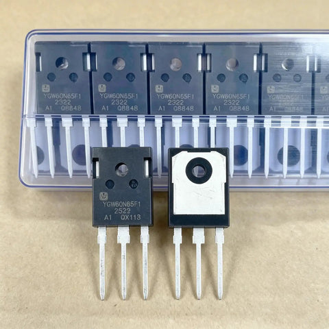 Five Pack YGW60N65F1 IGBT Chip For Welding Machines 650V 60A Replacement Beefy Power Switching Device Replaces FGH60N60SMD For Reliable Weld Power At Full Output, black 3-pin parts in tray