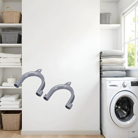 Two Pack Gray U Shape Drain Hose Holders For Washing Machines And Dishwashers Durable Plastic Hose Brackets Quick Install Clips