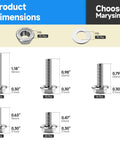 Diagram of Flange M6 Bolt Set Stainless Steel 304 Kit With Nuts And Washers Assorted M6 Screws 12mm 16mm 20mm 25mm 30mm 1.0 Pitch.