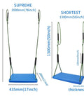 Durable Non Slip Swing Seat With Adjustable Rope For Tree Or Outdoor Backyard Play No Fuss Setup, Kid Safe, Blue, size details