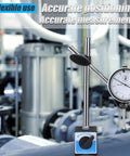 Dial indicator with magnetic base and long arm, precision inspection gauge, 0-1 in range, 0.001 in resolution