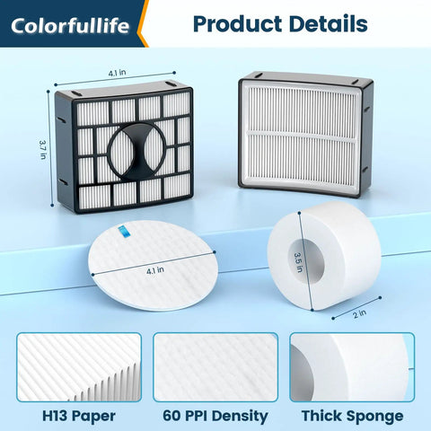 Allergen Ready Vacuum Filter Replacement For Rotator DuoClean Powered Lift Away Speed Vacuum details view