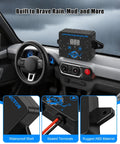 Dashboard-installed Beefed-Up 12V To 36V DC Low Voltage Protection Module With Display in vehicle, waterproof ABS shell visible.