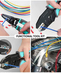 Ratcheting Wire Crimp Tool Combo Kit For Heat Shrink Connectors And AWG 22 To 10 Splices With Cushioned Non Slip Handles