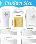 Pro Grade Dental Occlusal Photographic Mirror System With Four Rhodium Intraoral Reflective Mirrors, Anti Fog Fan, LED Lighting Handle, Plated Glass Reflectors, And Comprehensive Oral Inspection Kit, product size diagram