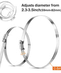 Three Inch Hose Clamp Adjustable 304 Stainless Steel Duct Clamps Six Pack Worm Gear Adjustable Pipe Clamp From Fifty Nine Millimeter To Eighty Two Millimeter For Automotive Mechanical And Agricultural Use