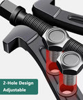 No Sweat 8 Inch Bearing Gear Puller Extractor Tool Convertible 2 Or 3 Jaw Heavy Duty Carbon Steel Removal Kit close-up of adjustable 2-hole design.