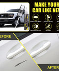Ford Exact Color Touch Up Paint Kit For Nicks And Chips 2 In 1 Quick And Easy Car Scratch Repair With Exact Color Match Oxford White Z1 compatible with Ford F 150 Escape Bronco Transit and more showing before and after use on door scratch