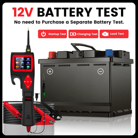 12V battery with Pro Grade Power Circuit Probe Kit For Cars With Oscilloscope Mode 9 To 30V Range Automotive Circuit Tester
