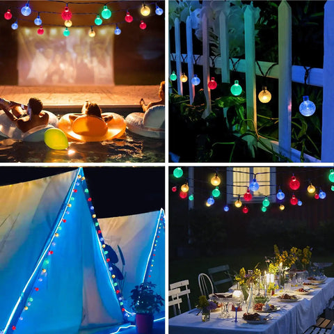 Outdoor Solar String Lights 2 Pack 100 LED Flower Shaped Lights With 8 Modes IP67 Waterproof For Patio Garden Fence Bush Christmas Tree Decor Solar Powered Easy Setup