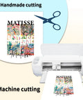 DIY Friendly Inkjet Compatible Heat Transfer Paper For T Shirts 15 Sheets 8.5 x 11 Inches Printable Iron On Transfer For Dark Fabric With Vivid Color And Durable Finish, showing handmade and machine cutting options.