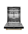 Heavy Duty 24 Inch Dishwasher Sharp Black Bronze Finish, open view showing interior and racks for efficient cleaning.